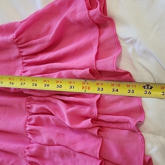 J.Crew Barbie Pink Tiered Chiffon Midi Dress Size XSPetite - Picture 12 of 12